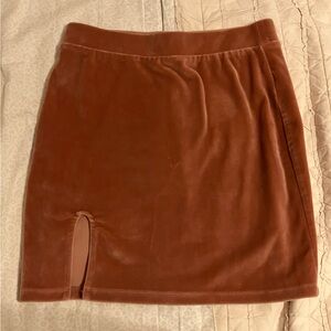 Pink Velvet Mini Skirt